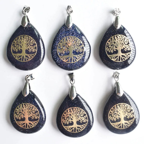 Mixed Crystal Tree Pendant-ToShay.org