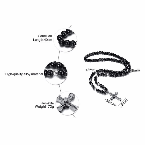 Black Carnelian Rosary Beads-ToShay.org
