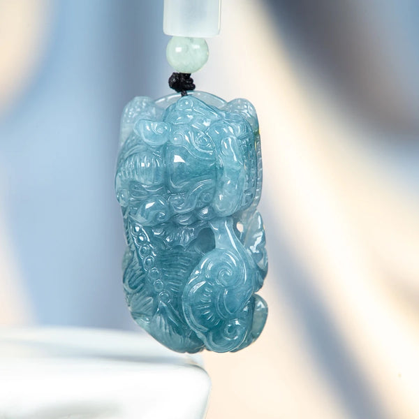 Blue Jade Pixiu Pendant-ToShay.org