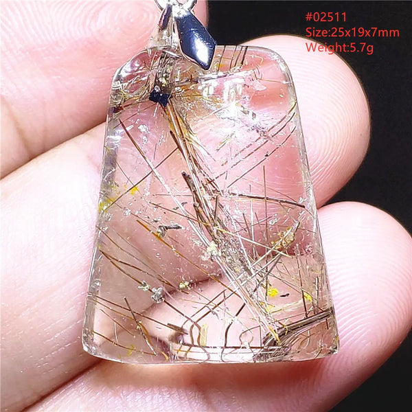 Gold Rutilated Quartz Pendant-ToShay.org