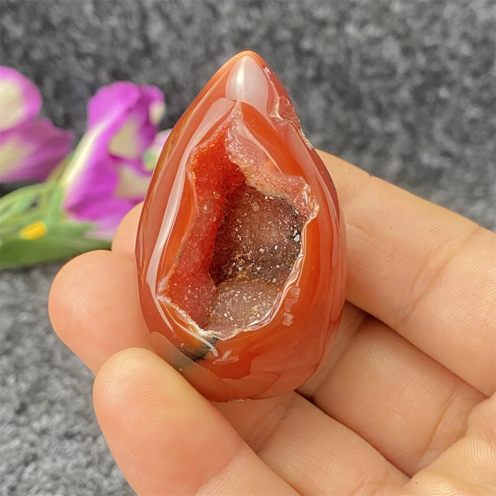 Red Agate Geode Crystal Egg-ToShay.org