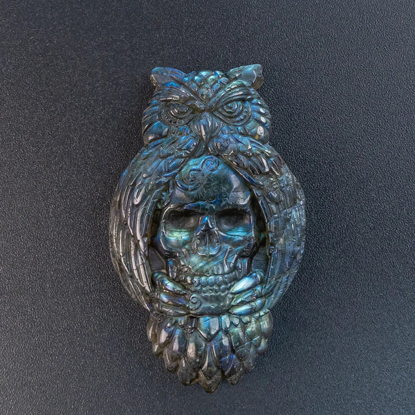 Blue Labradorite Owl-ToShay.org