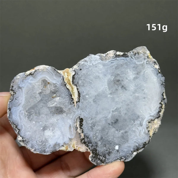 White Agate Crystal Cave Egg-ToShay.org