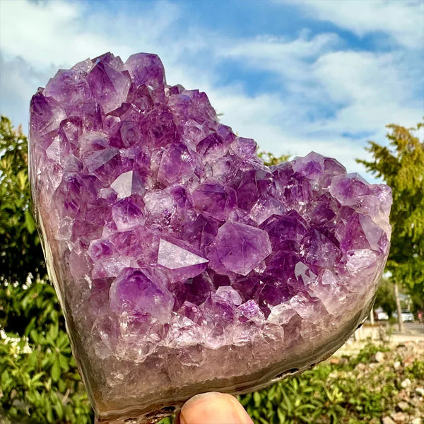 Purple Amethyst Cluster Heart-ToShay.org