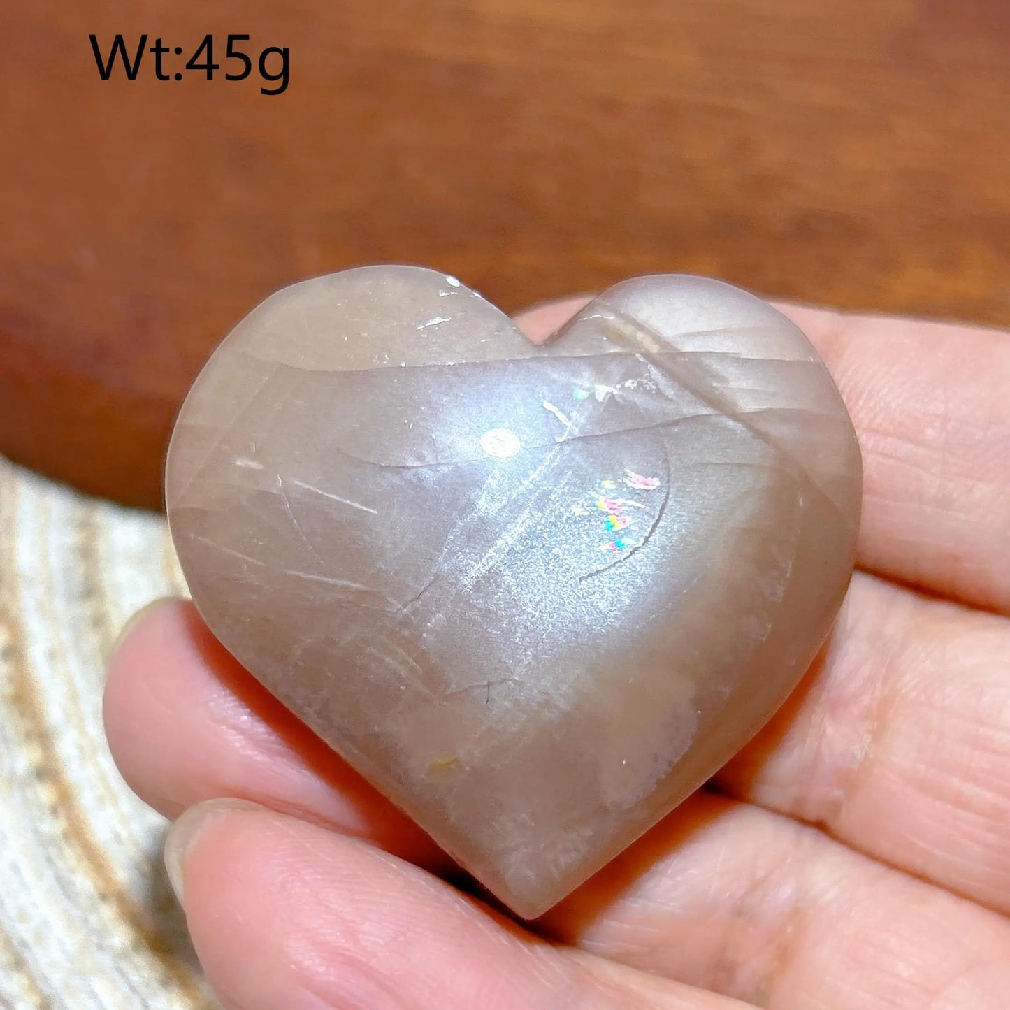 Orange Peach Moonstone Heart-ToShay.org