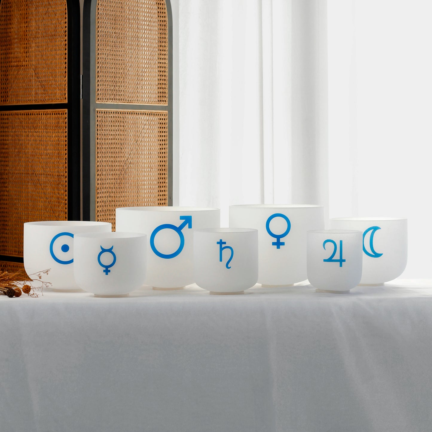 White Frosted Crystal Singing Bowls-ToShay.org