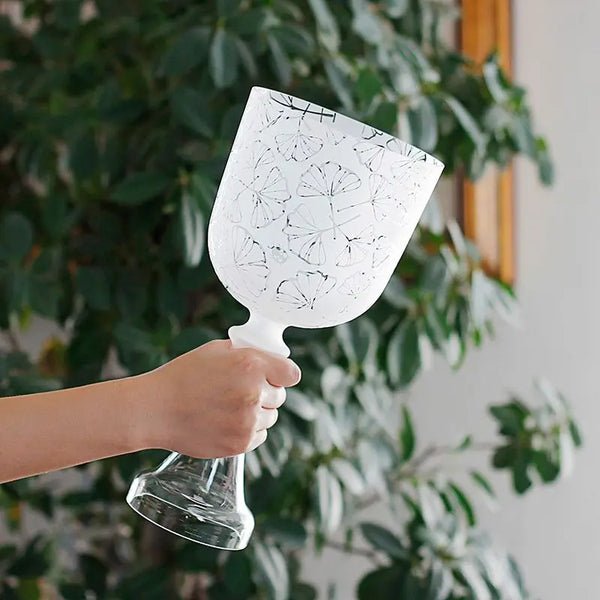 White Frosted Crystal Handle Bowl-ToShay.org