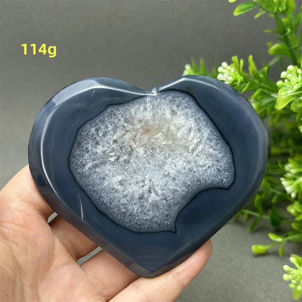 Grey Agate Geode Heart-ToShay.org