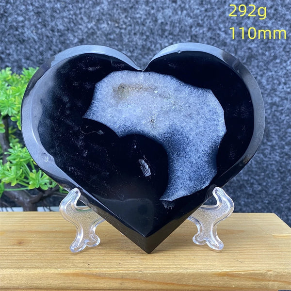 Black Agate Geode Heart-ToShay.org
