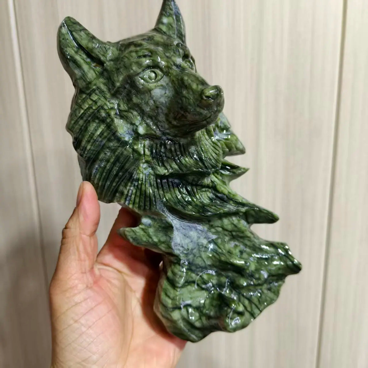 Green Tree Jade Wolf Head-ToShay.org