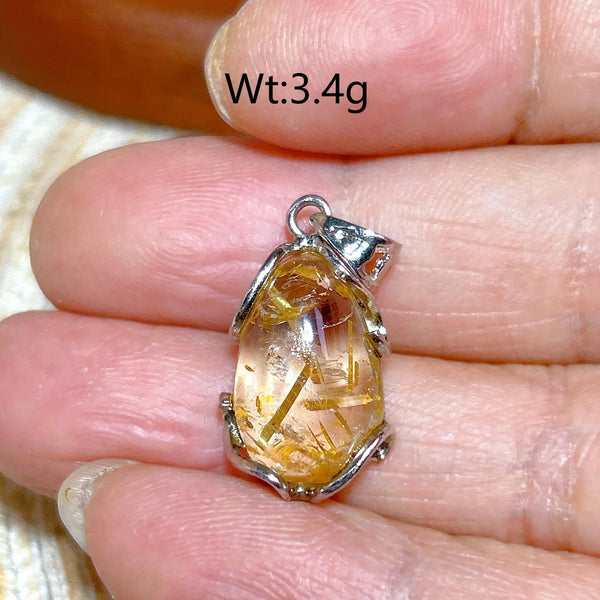 Gold Rutilated Pendant-ToShay.org