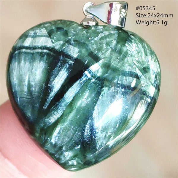 Green Seraphinite Heart Pendant-ToShay.org
