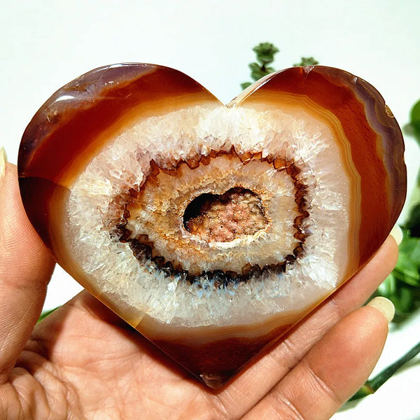 Red Agate Geode Heart-ToShay.org