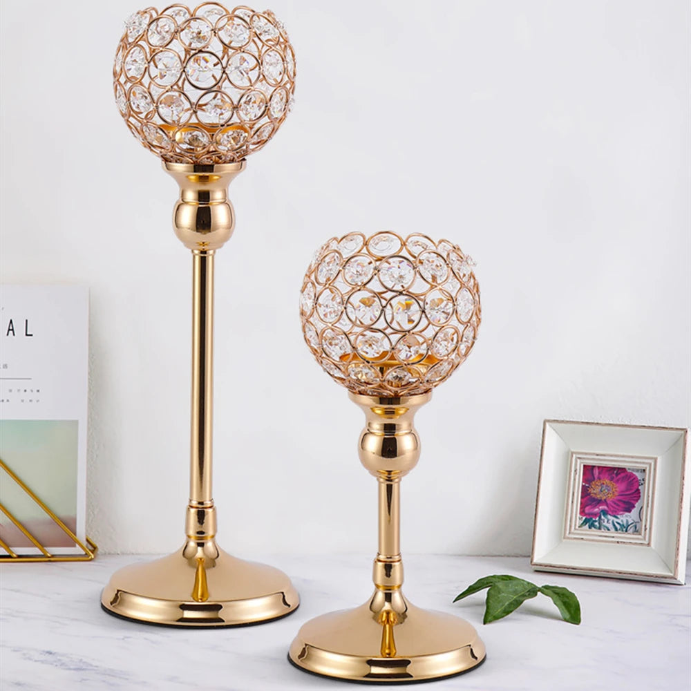 Gold Crystal Candle Holder-ToShay.org