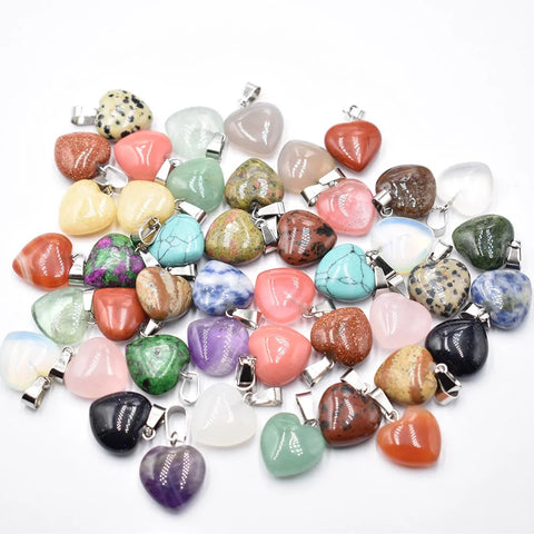 Mixed Crystal Heart Pendants-ToShay.org