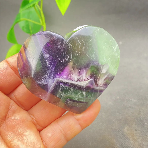 Green Feather Fluorite Heart-ToShay.org