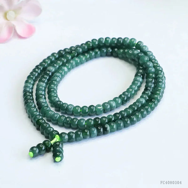 Green Emerald Stone Mala-ToShay.org