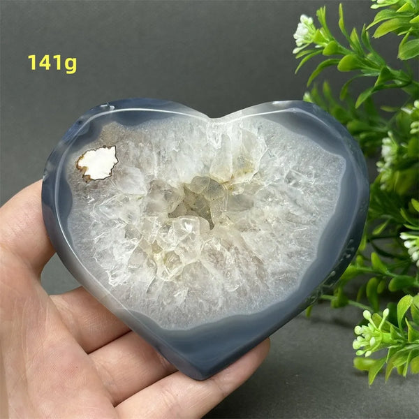 Grey Agate Geode Heart-ToShay.org