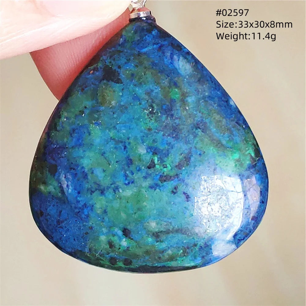 Blue Azulite Malachite Pendant-ToShay.org