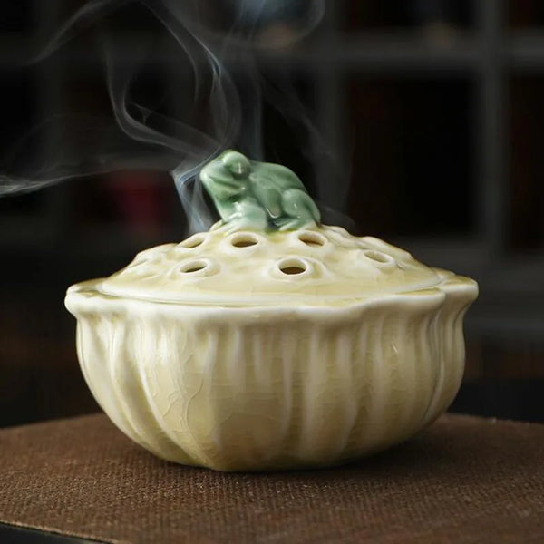 Lotus Frog Incense Holder-ToShay.org