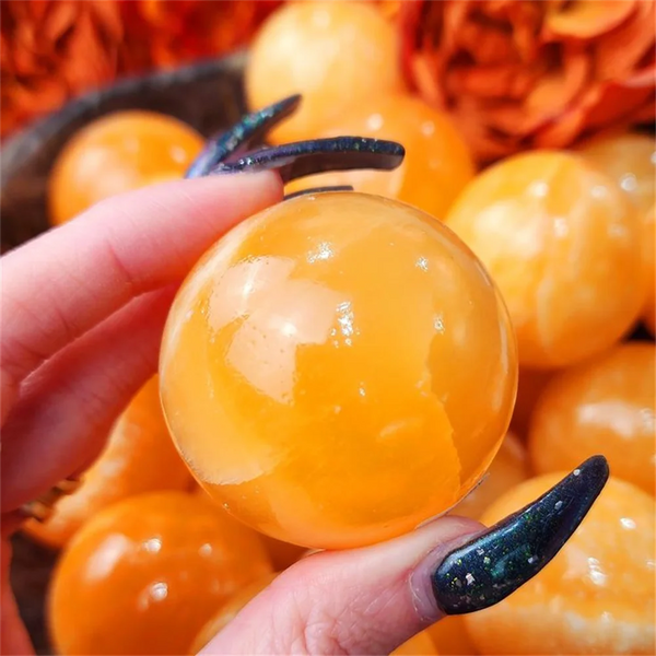 Orange Calcite Crystal Ball-ToShay.org