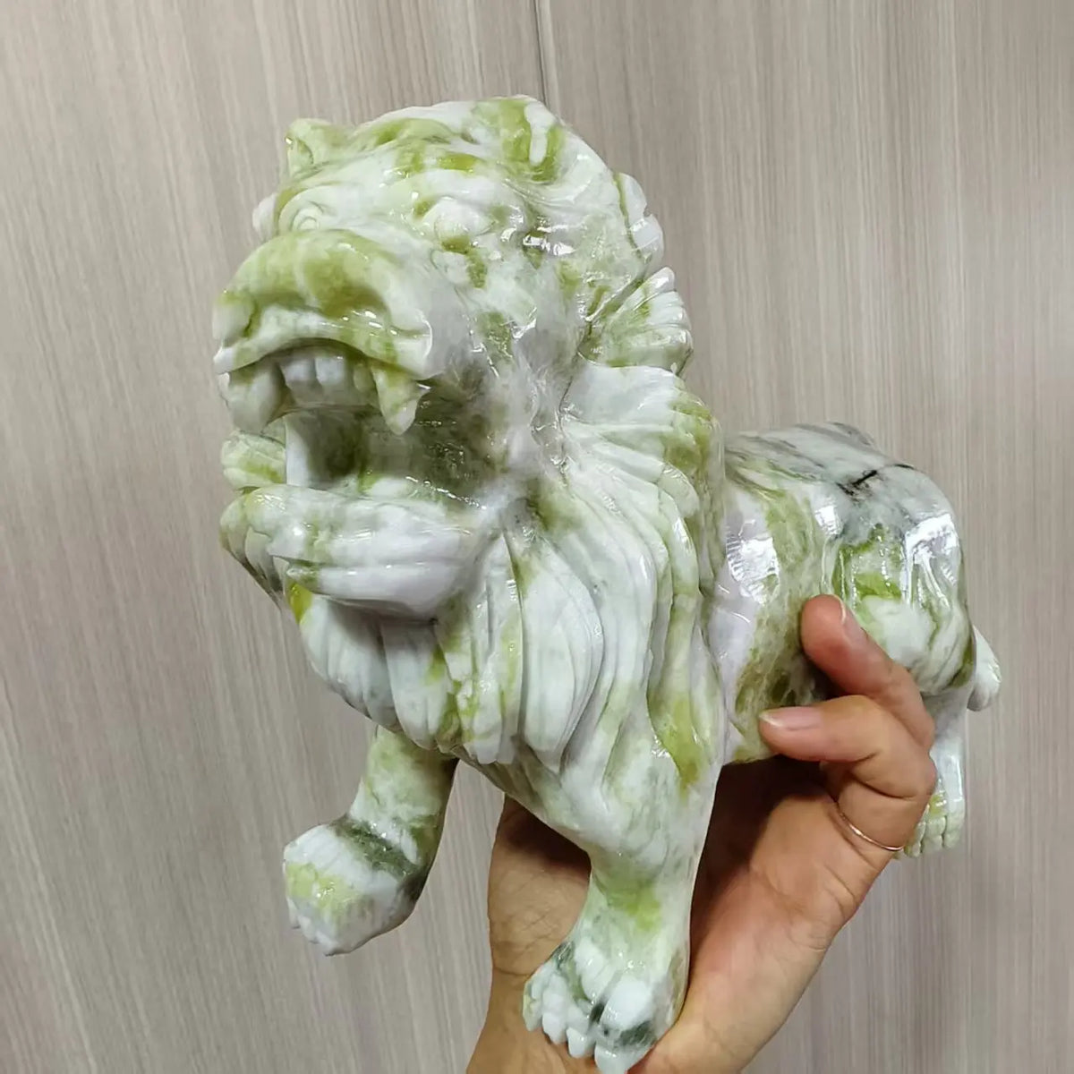 Green White Jade Lion-ToShay.org