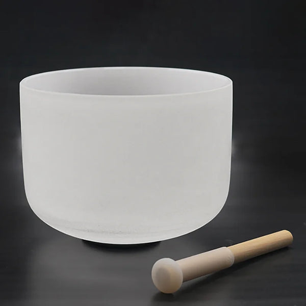 White Frosted Crystal Singing Bowl-ToShay.org