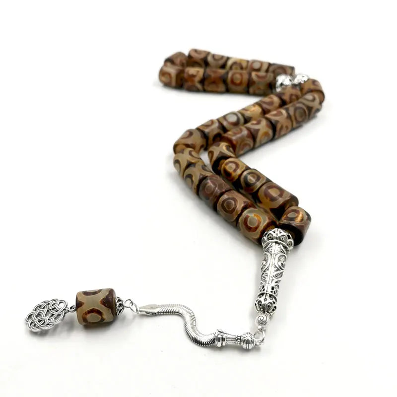 Tibetan Dzi Agate Prayer Beads-ToShay.org