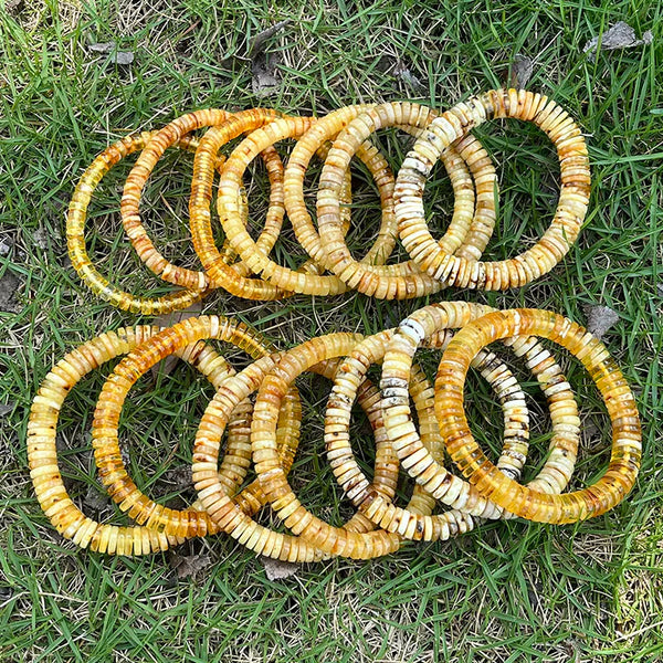 Yellow Amber Bead Bracelets-ToShay.org
