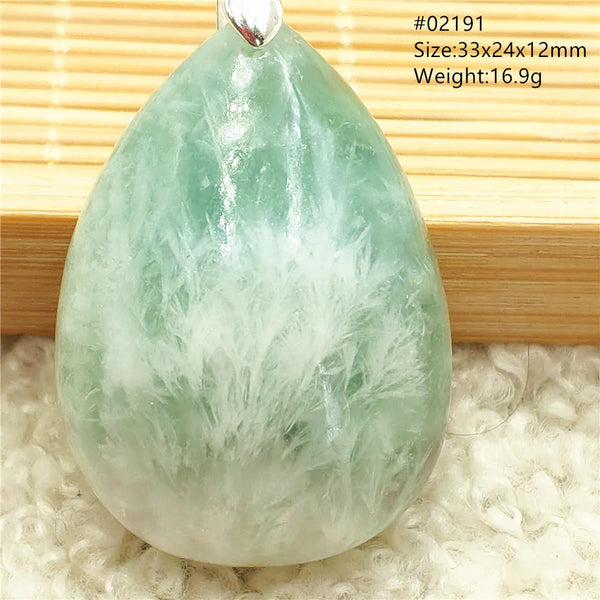 Green Feather Fluorite Pendant-ToShay.org