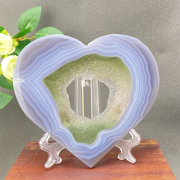 Grey Agate Crystal Heart-ToShay.org