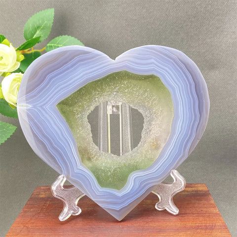 Grey Agate Crystal Heart-ToShay.org