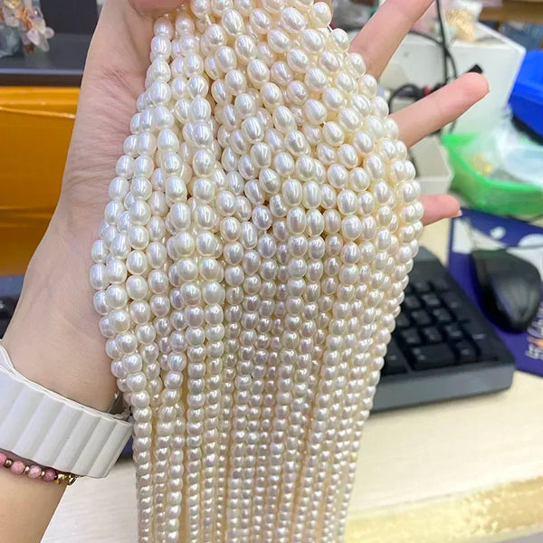 White Pearl Rice Beads-ToShay.org