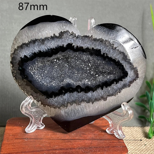 Black Agate Cluster Heart-ToShay.org