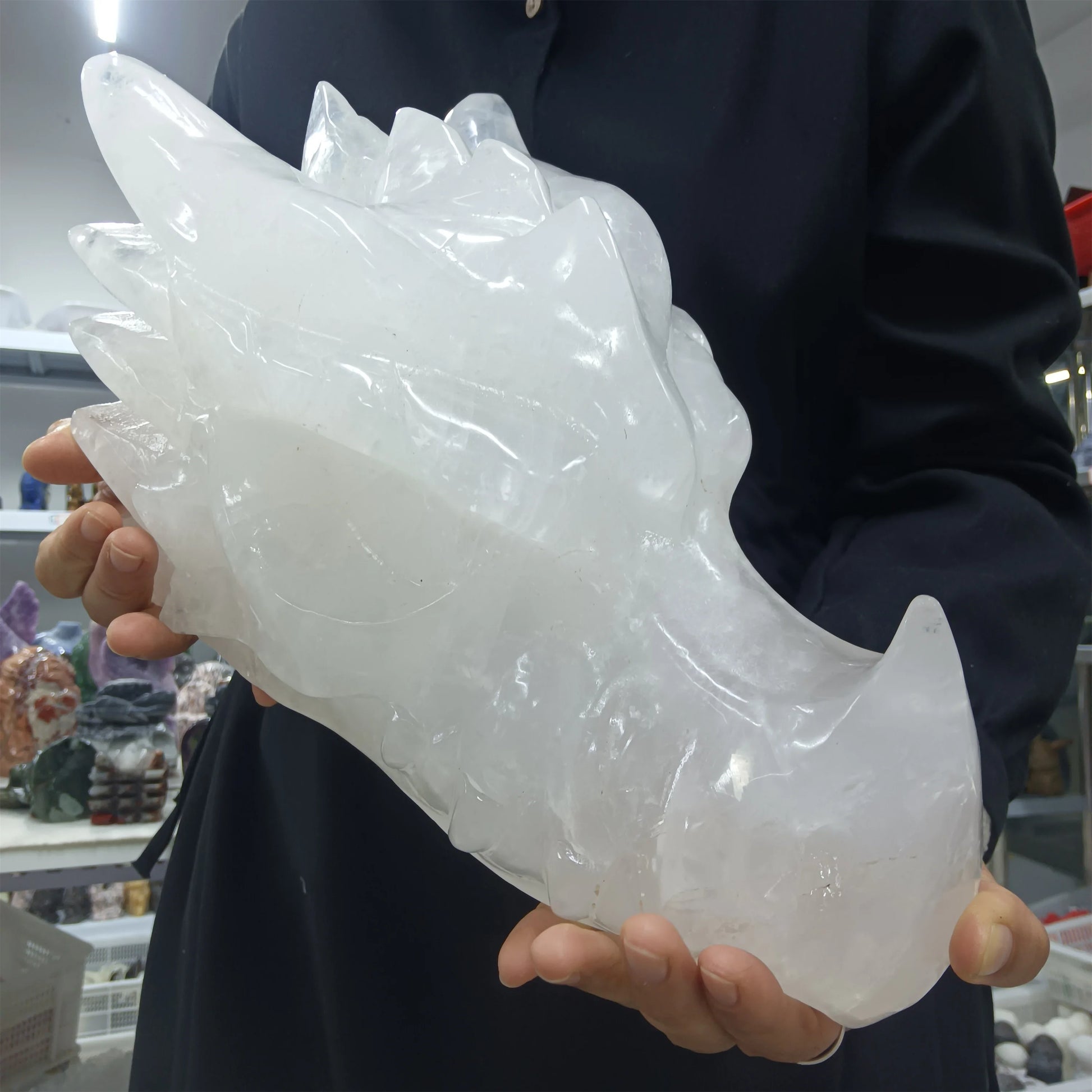 White Quartz Dragon Head-ToShay.org