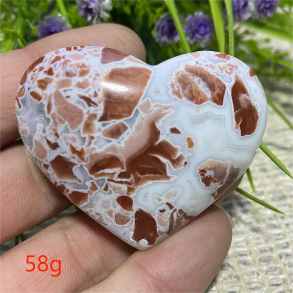 Pink Flower Agate Heart-ToShay.org