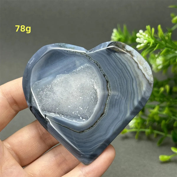 Grey Agate Geode Heart-ToShay.org