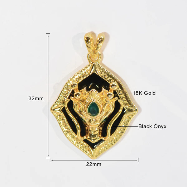 Black Agate Dragon Pendant-ToShay.org