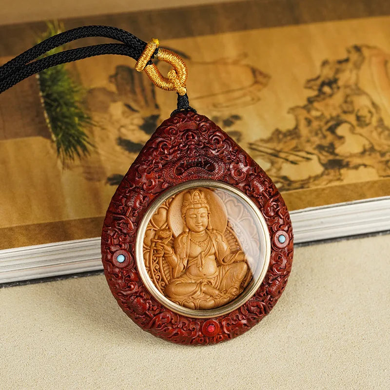 Red Mahogany Amitabha Pendant-ToShay.org