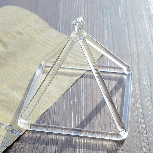 Clear Crystal Singing Pyramid-ToShay.org