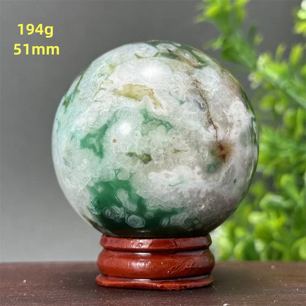Green Cherry Blossom Agate Ball-ToShay.org
