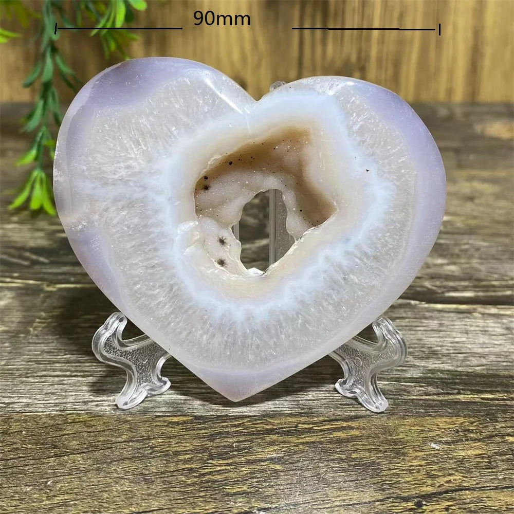 Grey Druzy Agate Heart-ToShay.org