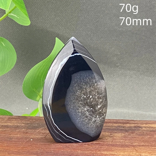 Black Agate Geode Flame-ToShay.org