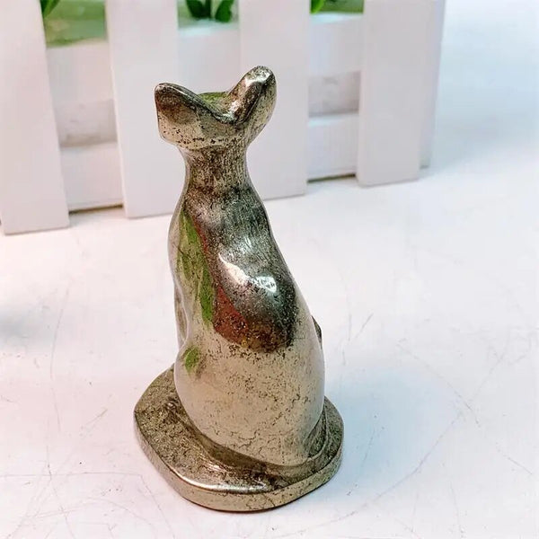 Gold Pyrite Egyptian Cat Statue-ToShay.org