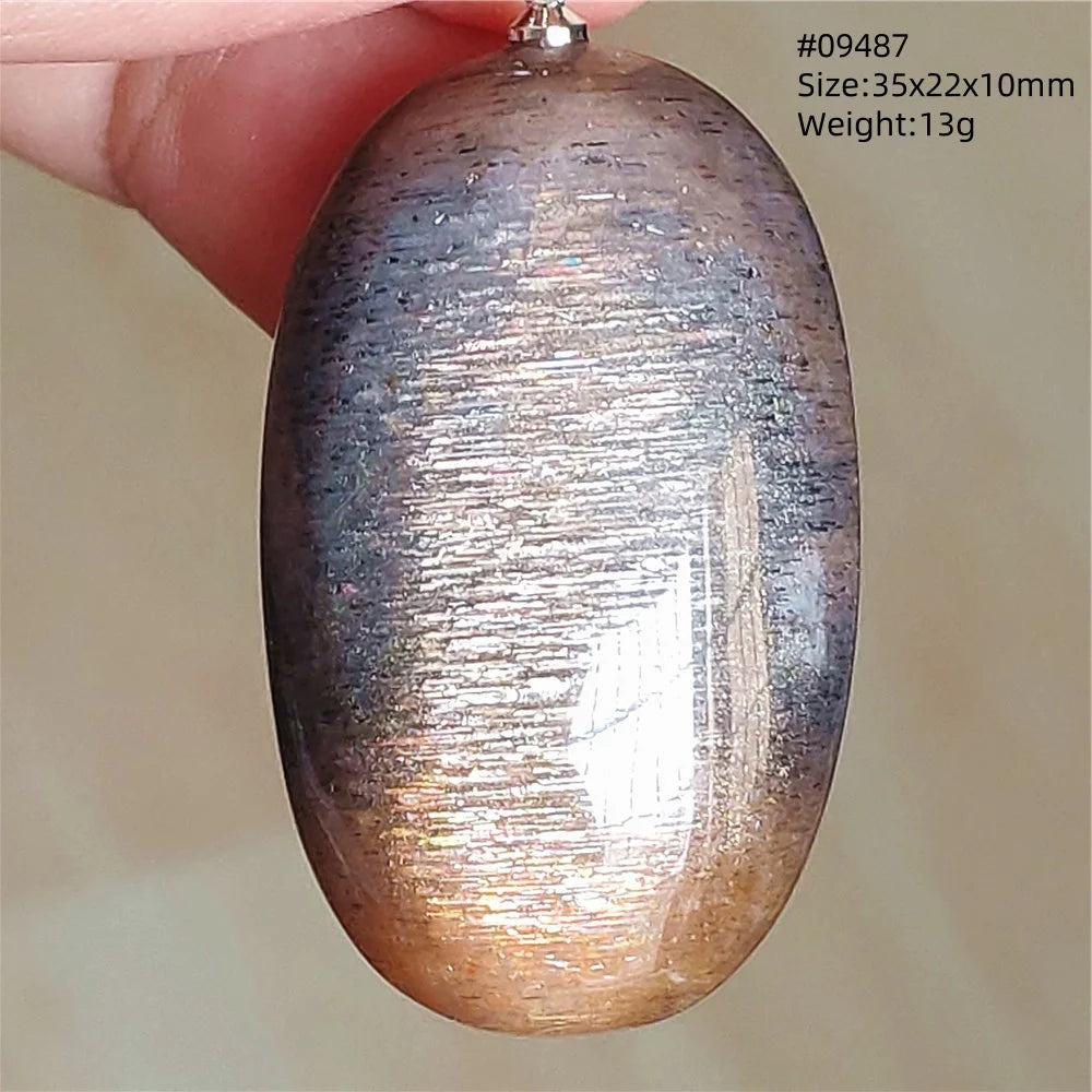 Black Sunstone Moonstone Pendant-ToShay.org