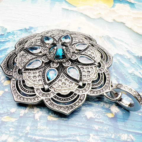 Blue Lotus Flower Pendant-ToShay.org