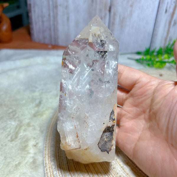 Clear Rainbow Quartz Crystal Tower-ToShay.org
