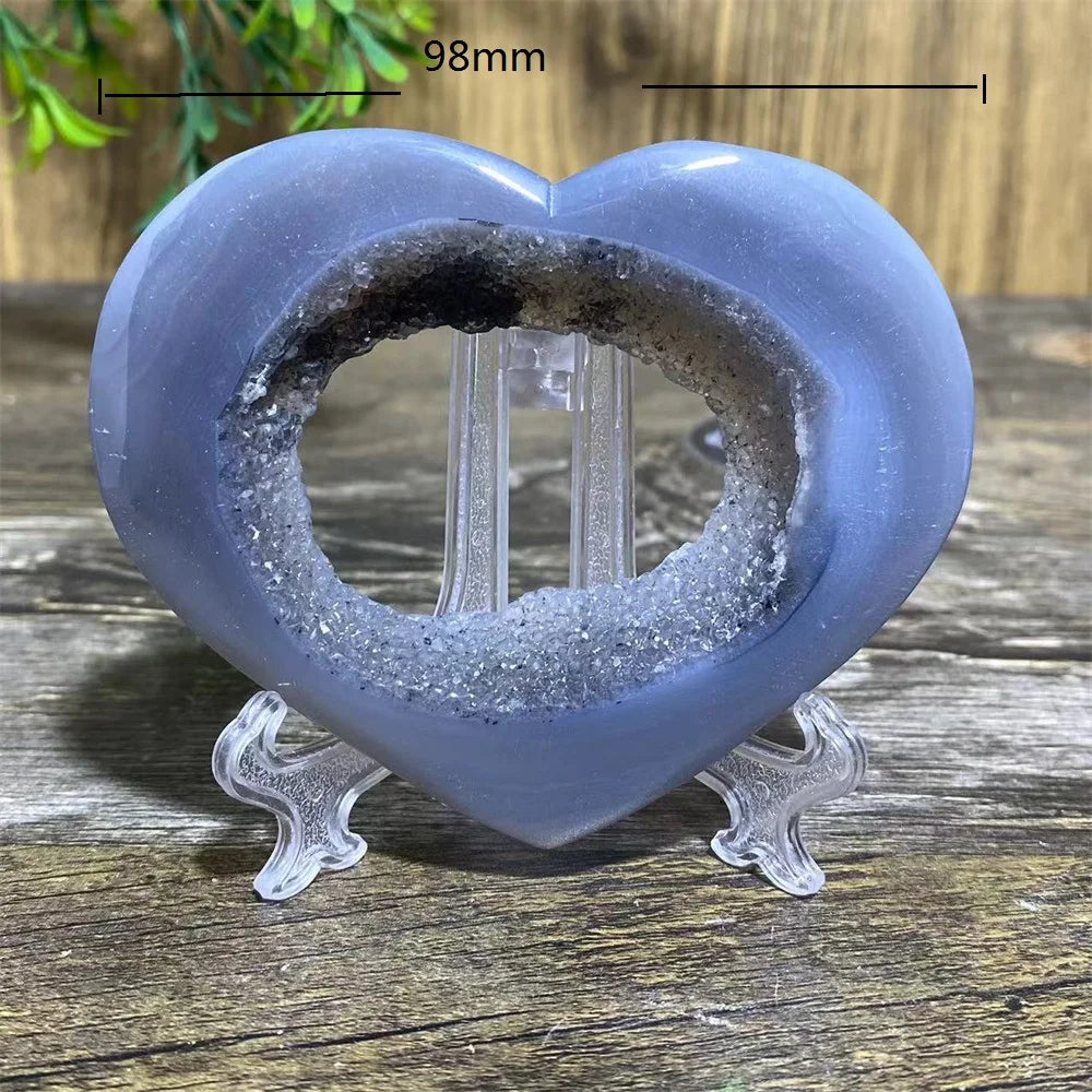 Grey Druzy Agate Heart-ToShay.org