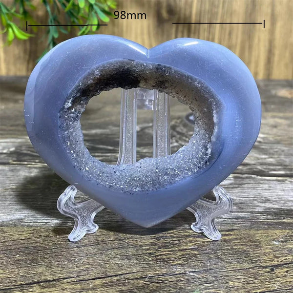 Grey Druzy Agate Heart-ToShay.org