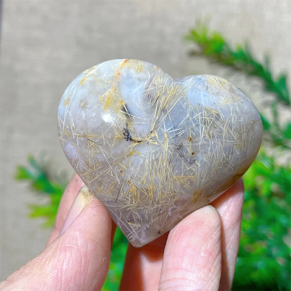 Yellow Hair Agate Heart-ToShay.org